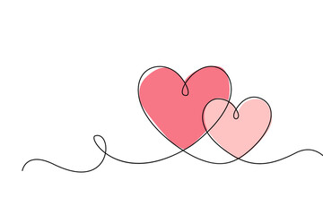 The romantic symbol for valentines card. Vector minimalist illustration.