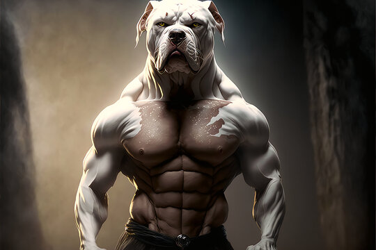 strong dog humanoid evil generated ai