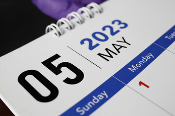 The 05 MAY and days of the year on calendar