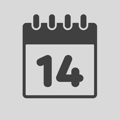 Icon page calendar day - number 14