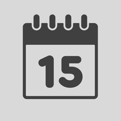 Icon page calendar day - number 15