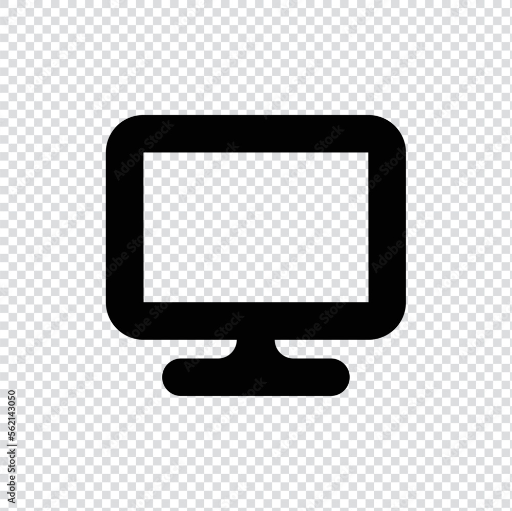 Aufkleber desktop computer pc outline icon in transparent background, basic app and web ui bold line icon, eps