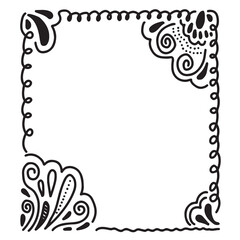 Set of border, brush, frame in doodle style.vector illustration.