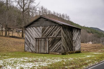 country barn in winter