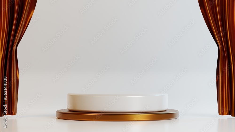 Poster 3d rendering elegant empty podium pedestal for presentation platform on white background
