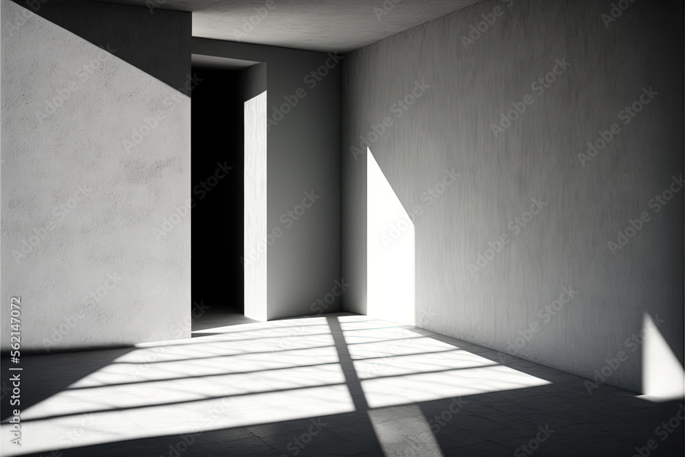 Poster a modern empty space with lights and shadows. mockup, template. generative ai