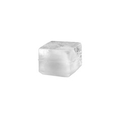 Square ice cube isolated on white background