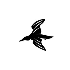 Murre logo design icon. Thick-billed Murre  logo design inspiration. Murre animal logo design template. Animal symbol logotype. Murre symbol silhouette.