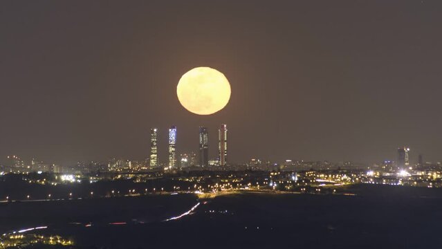 Illuminated downtown of megapolis at night