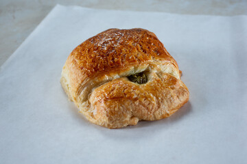 A view of a jalapeno savory croissant.