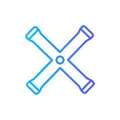 cross wrench gradient icon