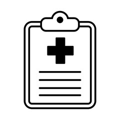 Medical history icon. Health care clipboard icon. Medical card icon.