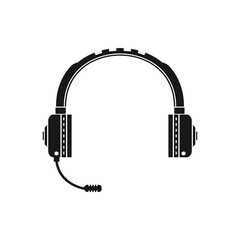 set of headphones gaming silhouette illustration