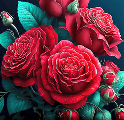 bouquet of roses, Generative ai