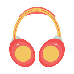 Isolated colored headphones icon image Vector