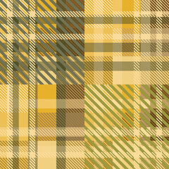 Seamless tartan plaid pattern in Yellow and Green Color.