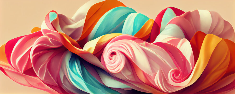 Colorful vintage cotton candy organic background, pastel pink colors. header or web banner