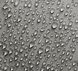 Drops of water on a sheet of paper. 
