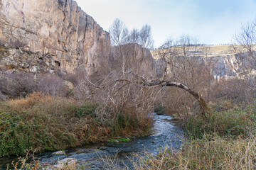 Ihlara valley is a canyon which is 15 km long and up to 150 m deep in Cappadocia, Güzelyurt, ...