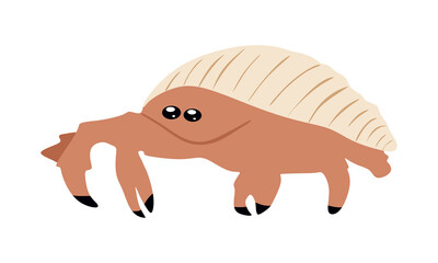 Hermit Crab in flat style isolated on white background. Hermit Crab vector illustration