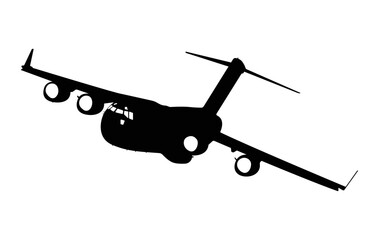 Military Transport Aircraft, Airlifter Silhouette, Army Cargo Jet aircraft