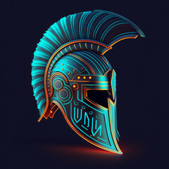 Neon Roman Helmet Art