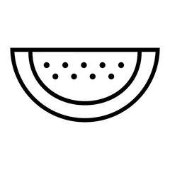 Watermelon line icon isolated on white background. Black flat thin icon on modern outline style. Linear symbol and editable stroke. Simple and pixel perfect stroke vector illustration.