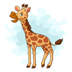 Cartoon giraffe on white background