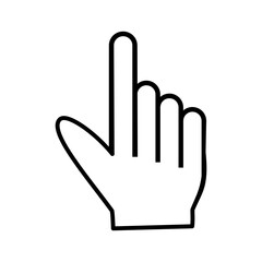 Hand click icon on transparent background.