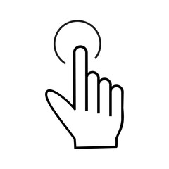 Hand click icon on transparent background.