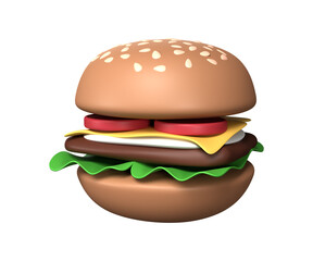 3d icon cheese burger for design illustration