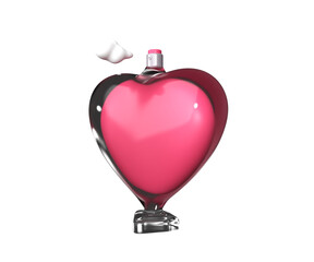 Obraz premium 3d icon romantic bottle parfume for design illustration