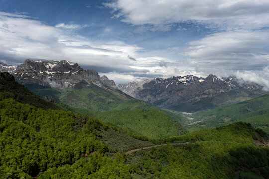 Springtime landscape in Picos de Europa