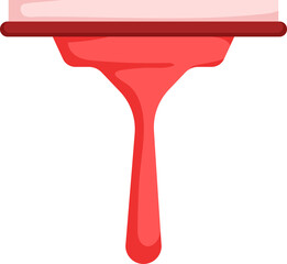 Cleaning supplies or tools, household and housekeeping cleaning equipment isolated vector.Squeegee red,Vector illustration red rubber window glass squeegee, cleaner.Cleaning supplies