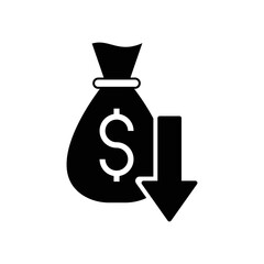 Economic recession icon design. Bankruptcy risk icon. Financial crisis. isolated on white background. vector illustration