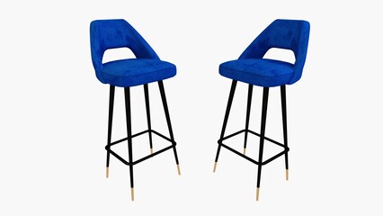 Modern bar stool for kitchen or restaurant on white background. Bar bistro chair isolated.

