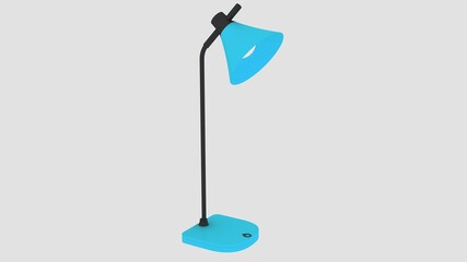 Vintage black table lamp isolated on white. 3d rendering.