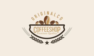 Coffee shop logo design full vector for Logotype, Label, Badge and other design