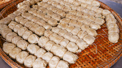 Steamed Crab Meat Roll, Roll shell crab in Thai called 