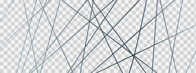 Abstract geometric random chaotic lines with many squares and rectangle shape on transparent background. 