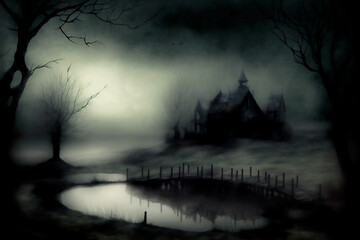 halloween background dark castle fear