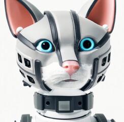 Cute Robotic Cat Pet Animal Cyborg Machine Fantasy AI Generative
