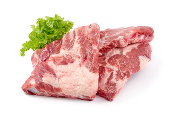 Pork ribs, isolated on white background.