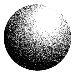 Dotwork noise gradient circle. Sand grain effect. Black noise stipple dots pattern. Abstract grunge dotwork gradient. Black grain dots element. Halftone circle. Dotted vector illustration