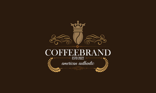 Coffee cup logo - vector illustration, emblem design on Brown background.