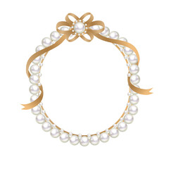 yellow pearl ribbon Oval