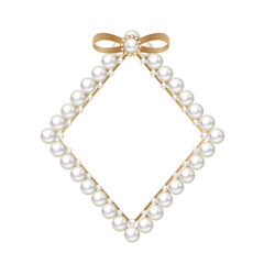 yellow pearl ribbon rhombus