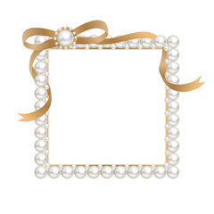 yellow pearl ribbon Square