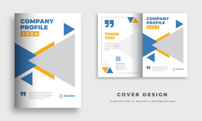 Company profile cover template, layout design, creative business brochure cover design,