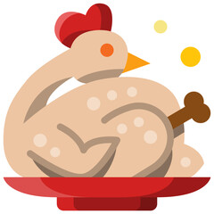 chicken flat icon